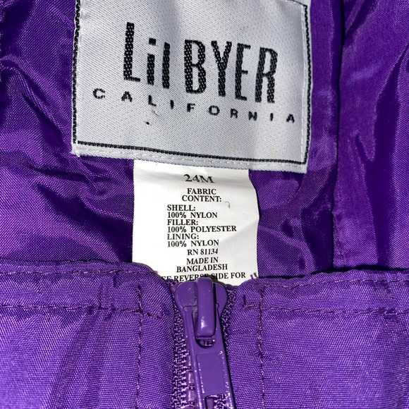 Snow Bib Purple Pants Lil Byer Size 24 Months Girls - Picture 3 of 3